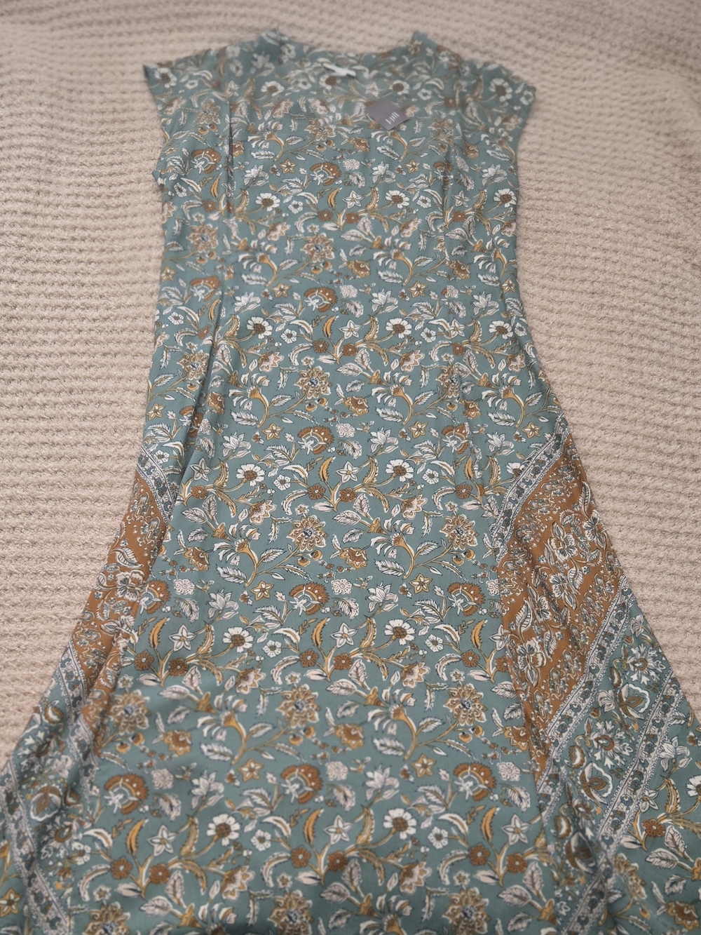 NWT J. Jill Pure Jill Floral V-Neck Maxi Dress - Teal & Orange - Size M  Petite